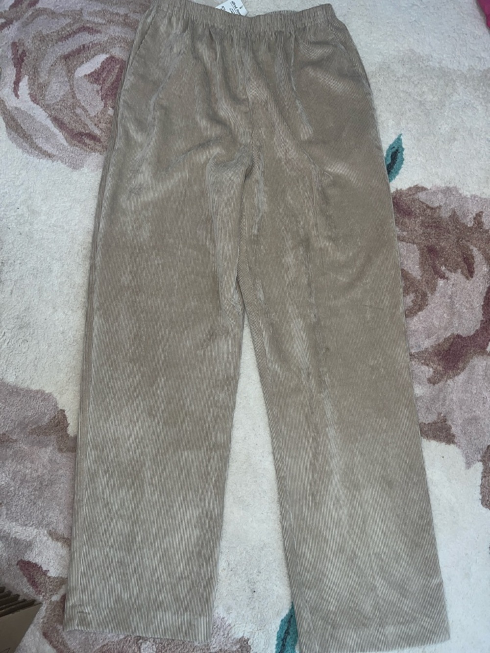 Alfred Dunner Taupe Corduroy Pants - Straight Leg